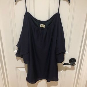 Sheridan Shoulder Dress ~ Eggplant Silky Satin – M